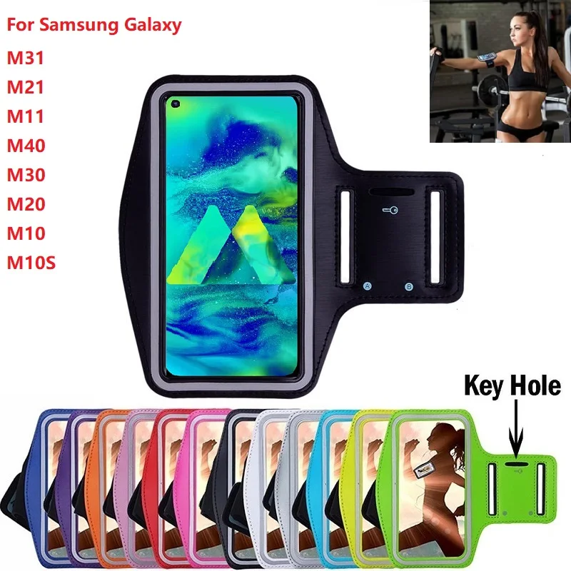 

For Samsung Galaxy M31 M21 M11 M40 M30 Running Sport Gym Arm Case On Sam M30s M20 M10 M10S Waterproof Phone Bag Arm Band Case