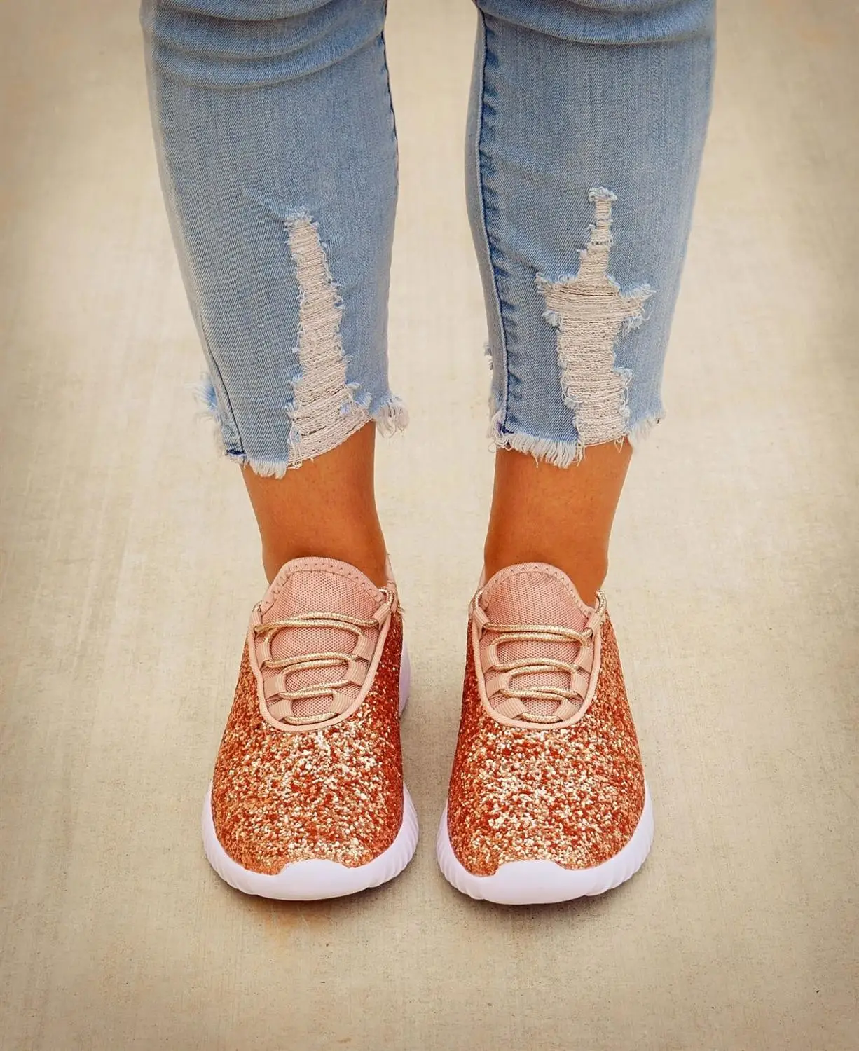 Женская обувь сезон весна осень Плоские Блестки Повседневная без шнуровки