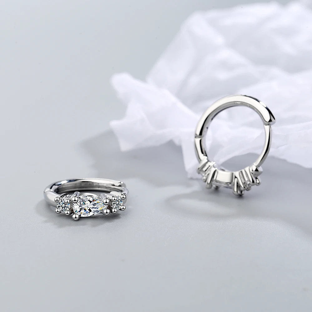 

925 Sterling Silver Earrings Hoops Piercing Earrings For Women Silver/Gold Jewelry Fashionable Zircon Lurury Circle Earring