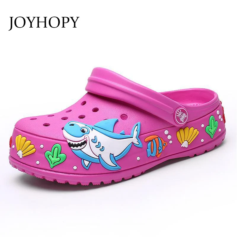 Новые модные детские садовые туфли летние тапочки с мультяшным рисунком Детские