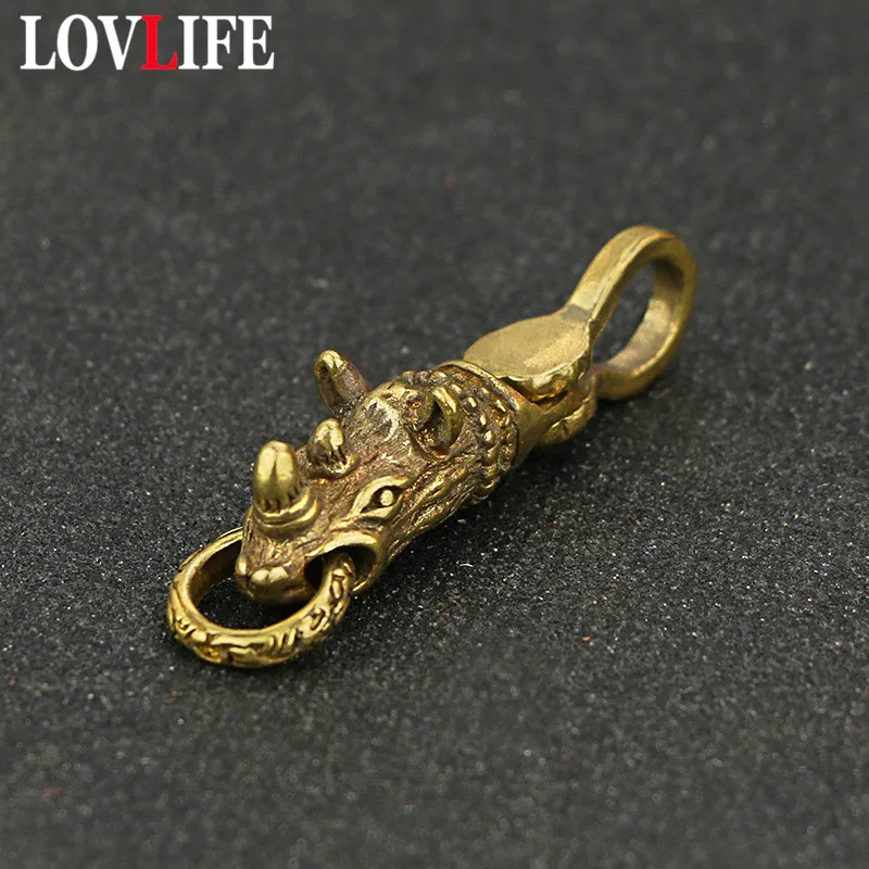 Винтажные латунные брелоки креативные подвески из чистой меди ручной работы в