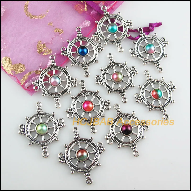 Модные новые подвески с якорем 10 шт. тибетские серебряные цветные акриловые