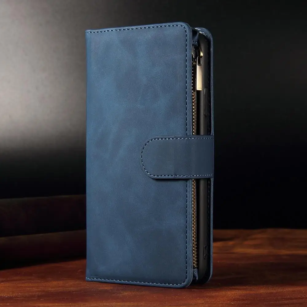 Blue Роскошный флип-чехол-кошелек для huawei P30 pro P20 Lite mate 30 Pro Honor 10 20 Lite P smart+ держатель для карт, кожаный чехол - Цвет: Blue