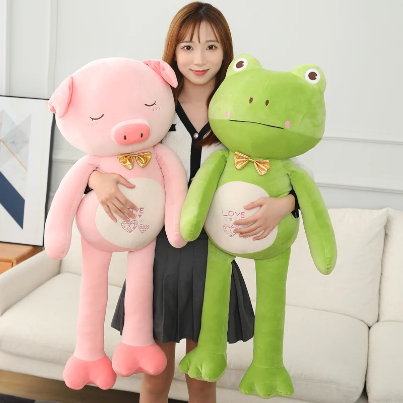 

1pc 55/90CM Cute Rabbit Pig Frog Horse Stuffed Animal Doll Soft Plushie Pillow for Kids Baby Comforting Birthday Christmas Gift