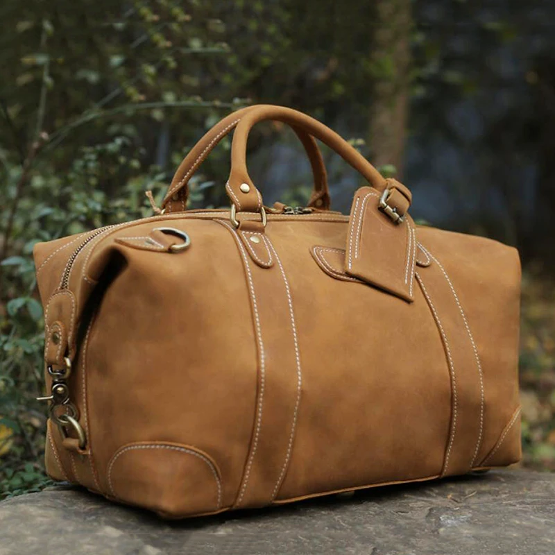 Дорожная сумка ROCKCOW из кожи с натуральным лицевым покрытием кожаная спортивная