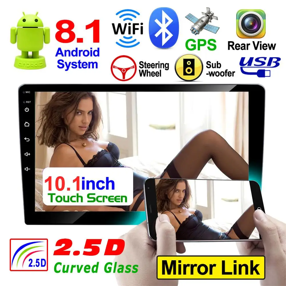 Автомобильный мультимедийный mp5 плеер Android GPS навигация HD Авторадио Wi Fi USB AM FM 10 1