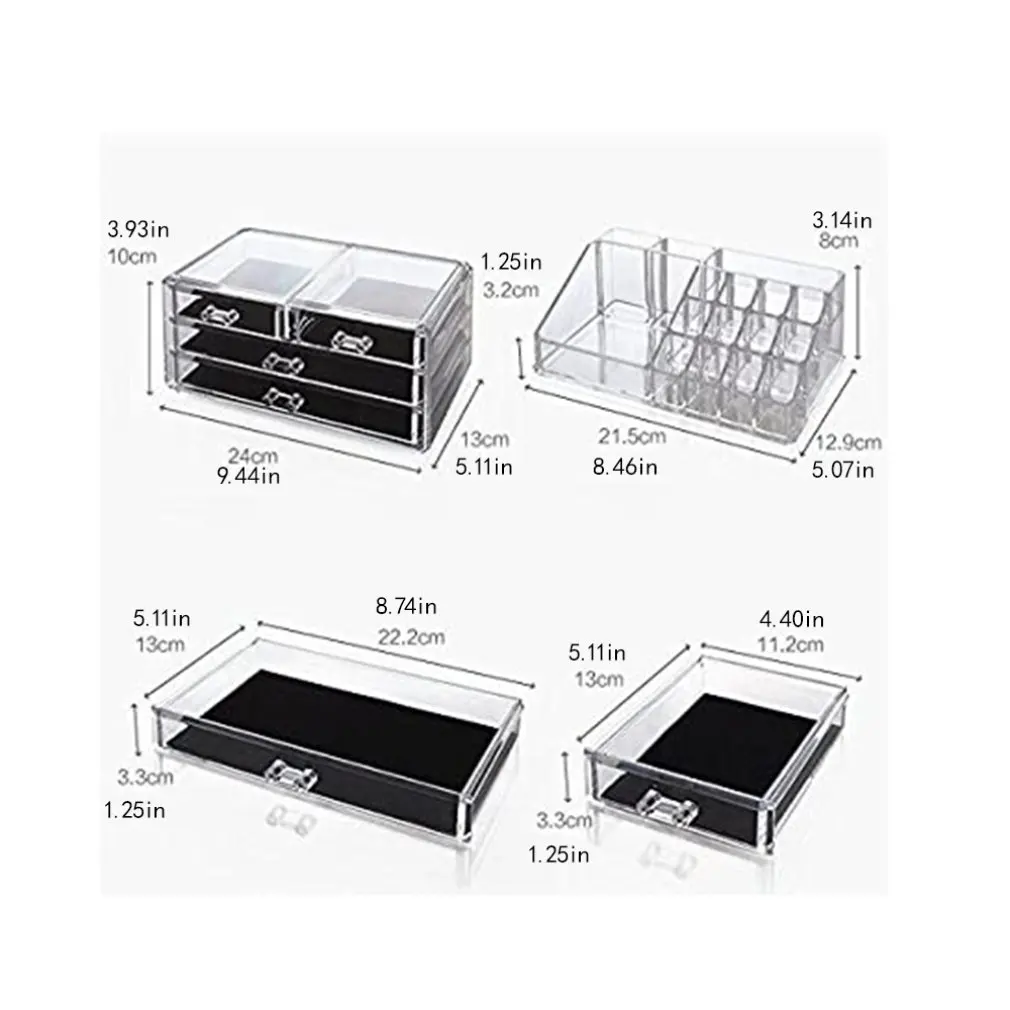 

Clear Transparent Plastic Home Drawer Desk Desktop Storage Box Organizer Acrylic Makeup Storage Case Organizer For Cosmetic