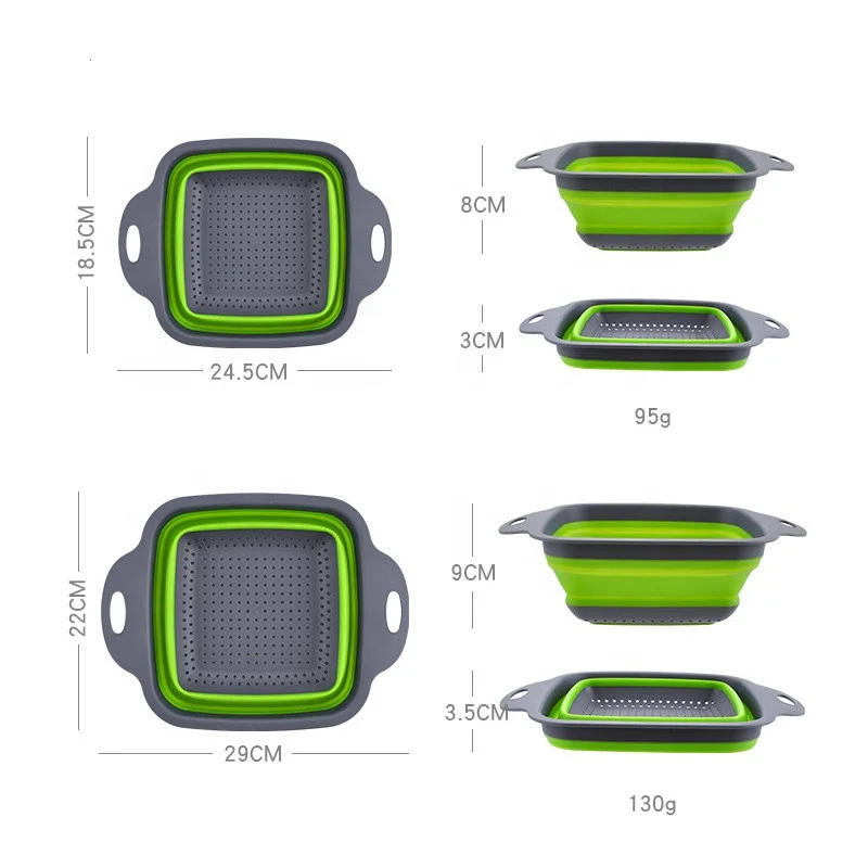 

food cleaning drain water fruit filter container plastic foldable storage basket