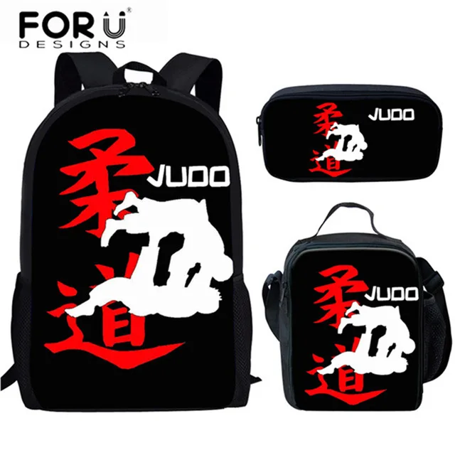 

2020 New Design Cool Art Judo Pattern Backpack Set For Teen Boys School Book Bag Custom Printed Big Boys School Bag