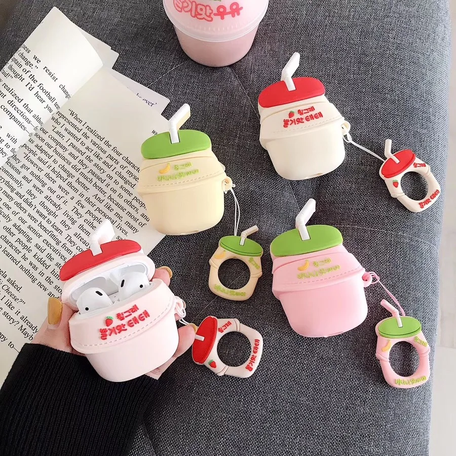 3D кожухи головных телефонов для AirPods 2 Чехол милый Мячик с эльфом мультфильм Apple Air
