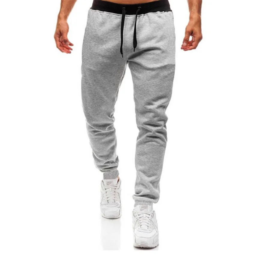 

2021 New Casual Running Pants Men Solid Color Streetwear Men Joggers Workout Sweatpants Spring Loose Fitness Male Trousers
