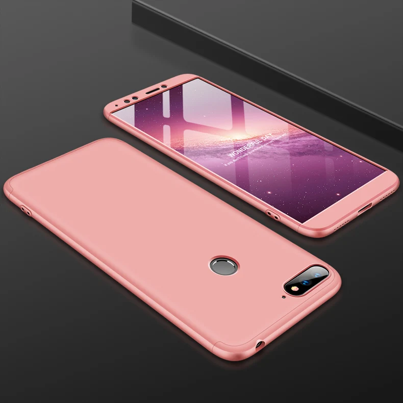 9 Huawei Honor 7C AUM L41 360 Защитный чехол Honor 7C 360 градусов полный Чехол Жесткий Чехол для huawei Honor 7C Pro LND L29+ стеклянная пленка - Цвет: 9