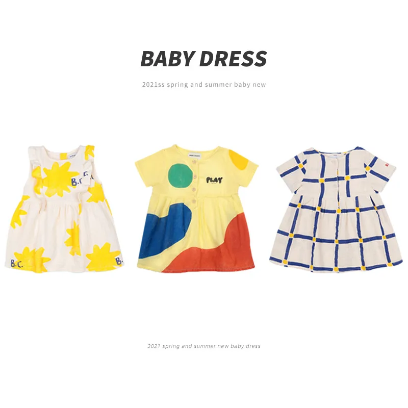 Весеннее платье для девочек BOBO 21 в европейском и американском стиле детское с