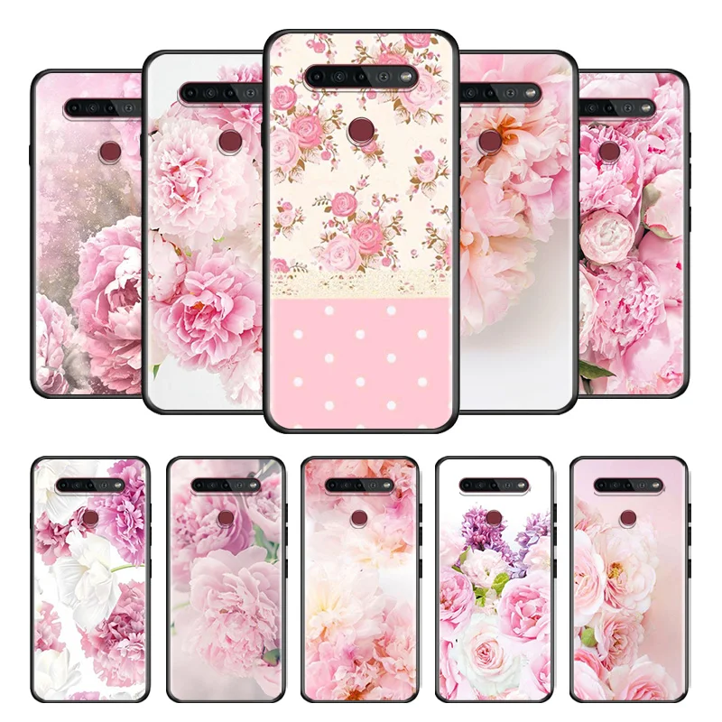 

Peony Delicate Flower For LG G8 V30 V35 V40 V50 V60 Q60 K40S K50S K41S K51S K61 K71 K22 ThinQ 5G Phone Case