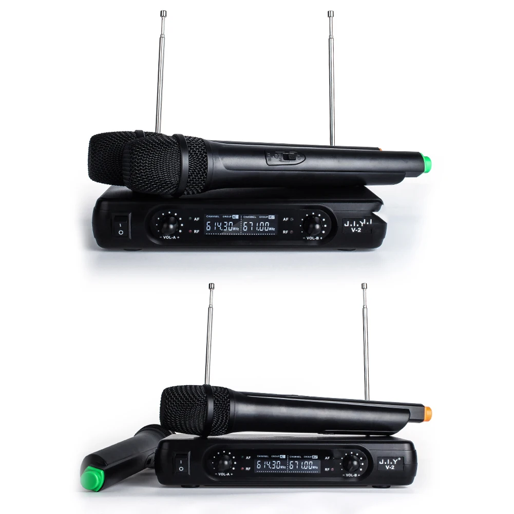 

Large Receiving Cordless Handheld Microphone Set Stability Wireless Microphone System LCD Display Microphone for Multiple device