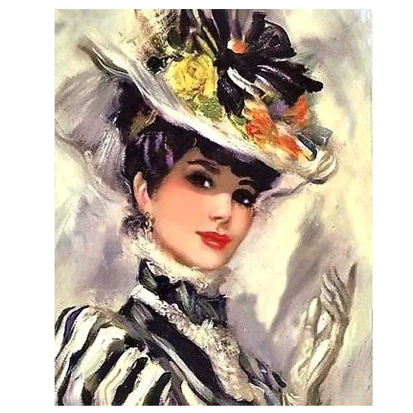 Алмазная 5D Вышивка сделай сам полная полимерная квадратная картина дамская