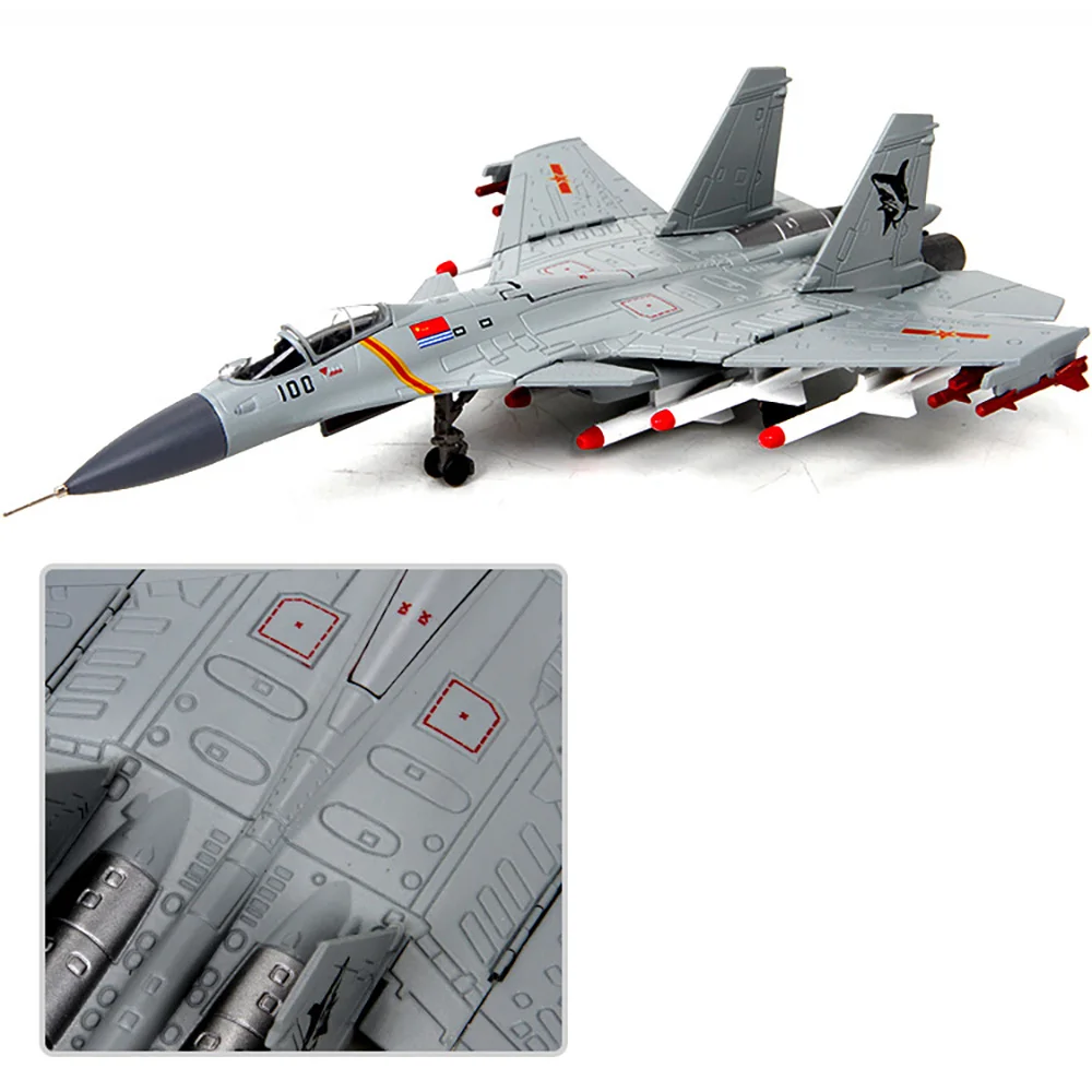1/100 весы сплава модели самолетов в китайском стиле ВВС J-15 перевозчика на основе