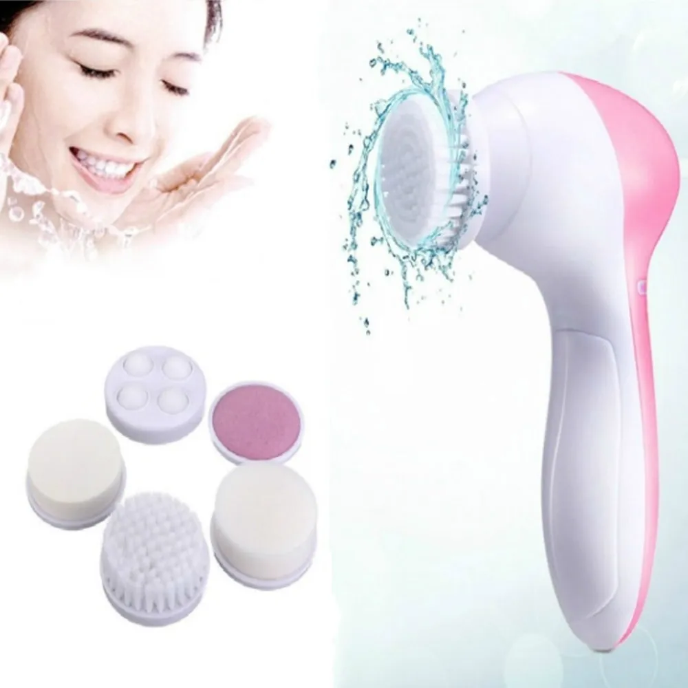 5 in 1 Professional Electric Facial Cleanser Wash Face Machine Pore Cleaner Mini Beauty Massager Brush Cleaning Skin Care | Красота и
