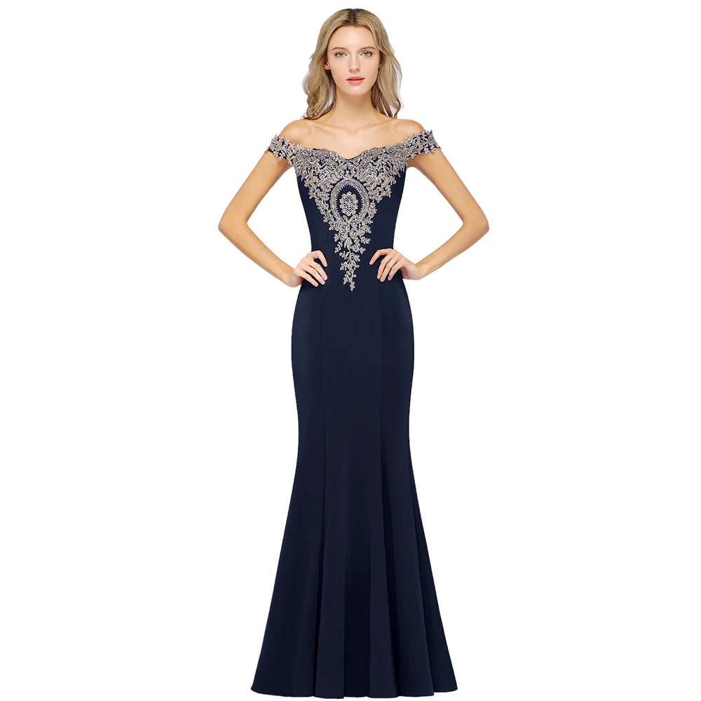 

Women Bridal Strapless Robe Luxury Formal Night Dress Beading Satin Backless Mermaid Long Prom Gown Off Shoulder Party Dress