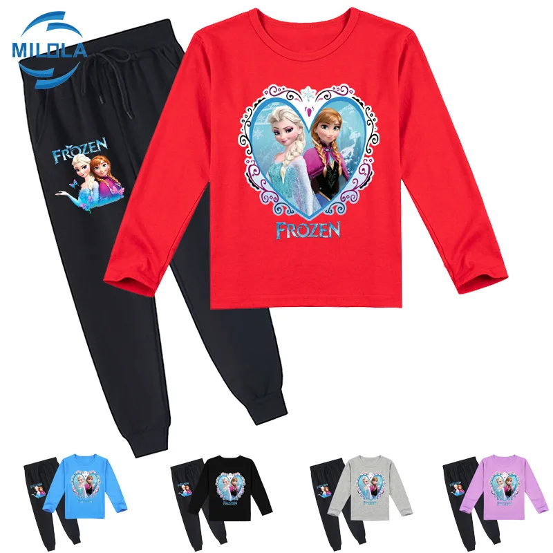 Комплект детской одежды из футболки и брюк с длинным рукавом мультфильма