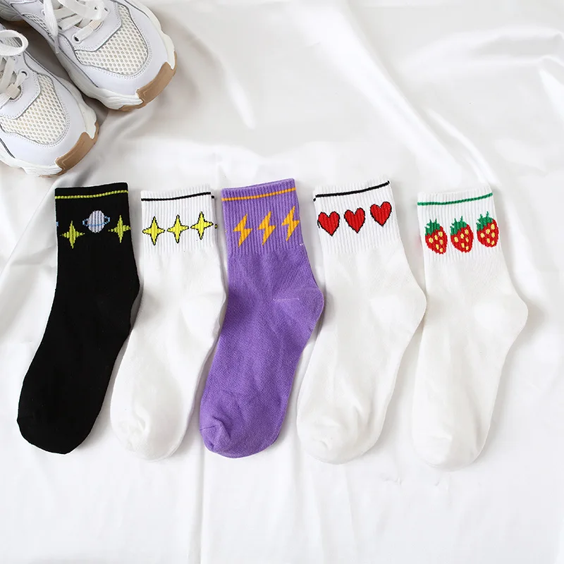 1 пара новых Хлопковых Носков средней длины женские японские