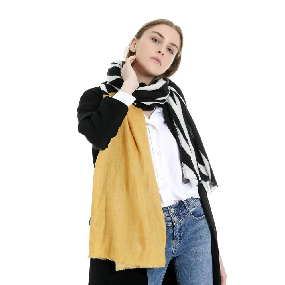 Осенне-зимний женский контрастный цветной шарф шарфы из пашмины широкие клетки