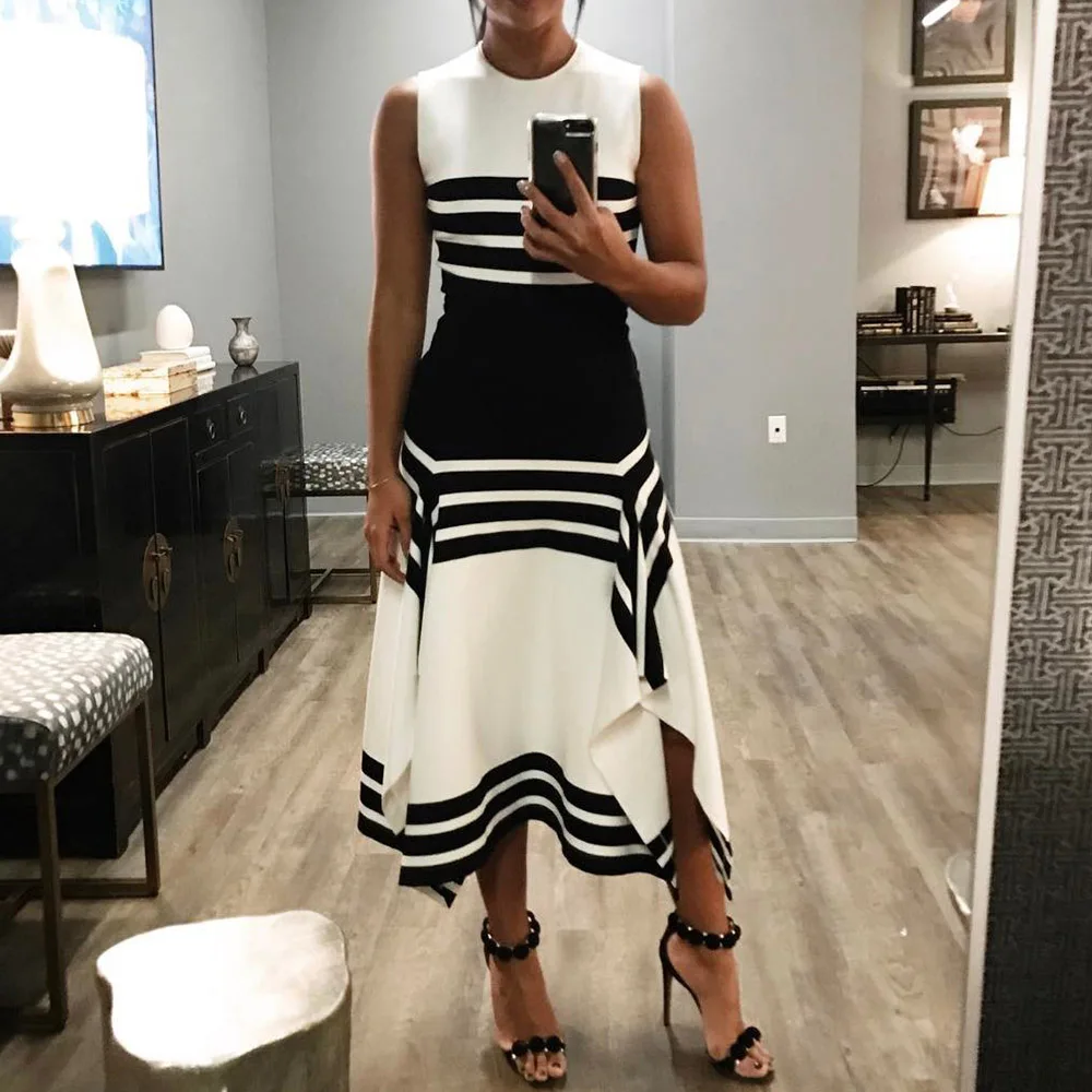 Повседневное модное платье в полоску африканском стиле женское элегантное