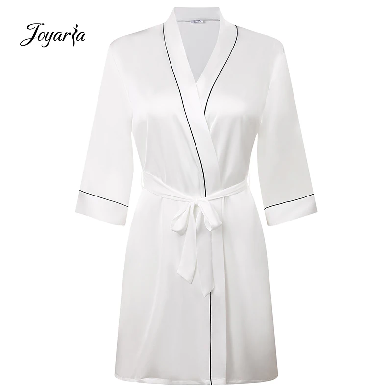 

Joyaria Womens Satin Kimono Robe Silky Kimono Dressing Gown Ultra Soft Sleepwear Loungewear Ladies Dressing Gowns