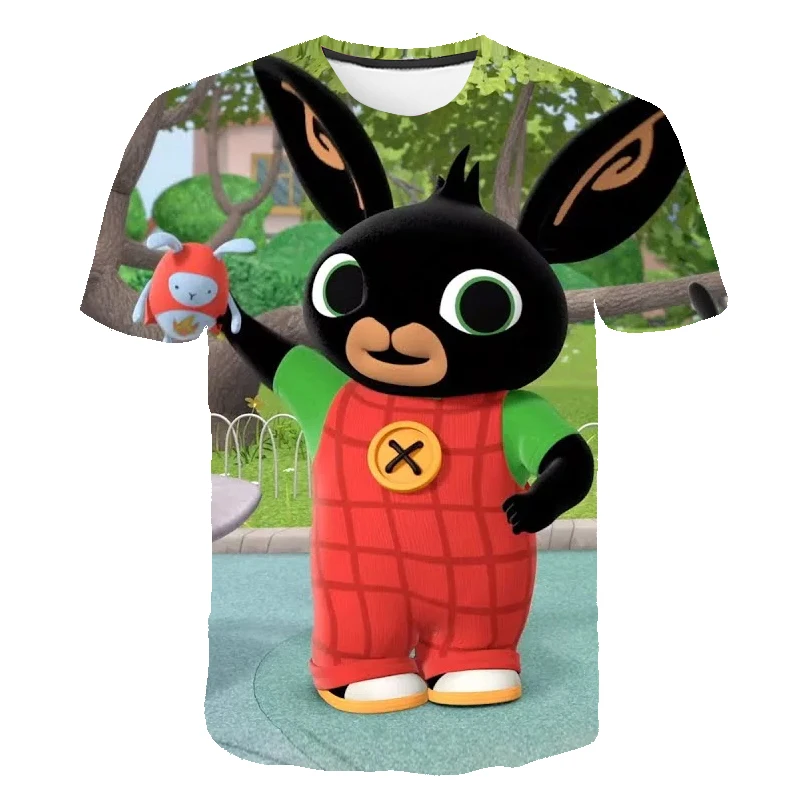 

3D t-shirt Bing Cute Cartoon Rabbit t shirt Boys Girls O-Neck Short Sleeve Kids Children's Clothing Summer Casual Tops 4-14 Year