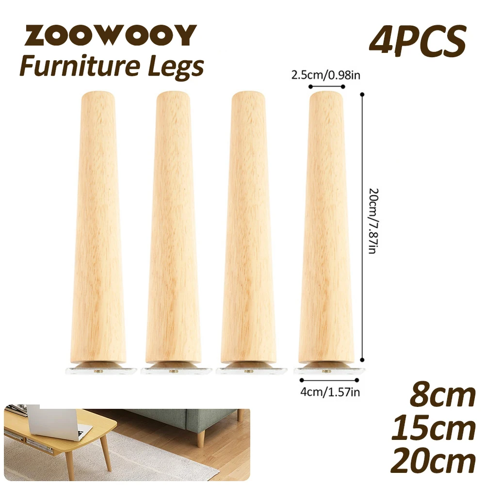 

4pcs / set Wooden Furniture Legs Inclined Cone Sofa Bed Cabinet Table and Chair Feet Slope Feet，Replacement Feet Sloping Feet