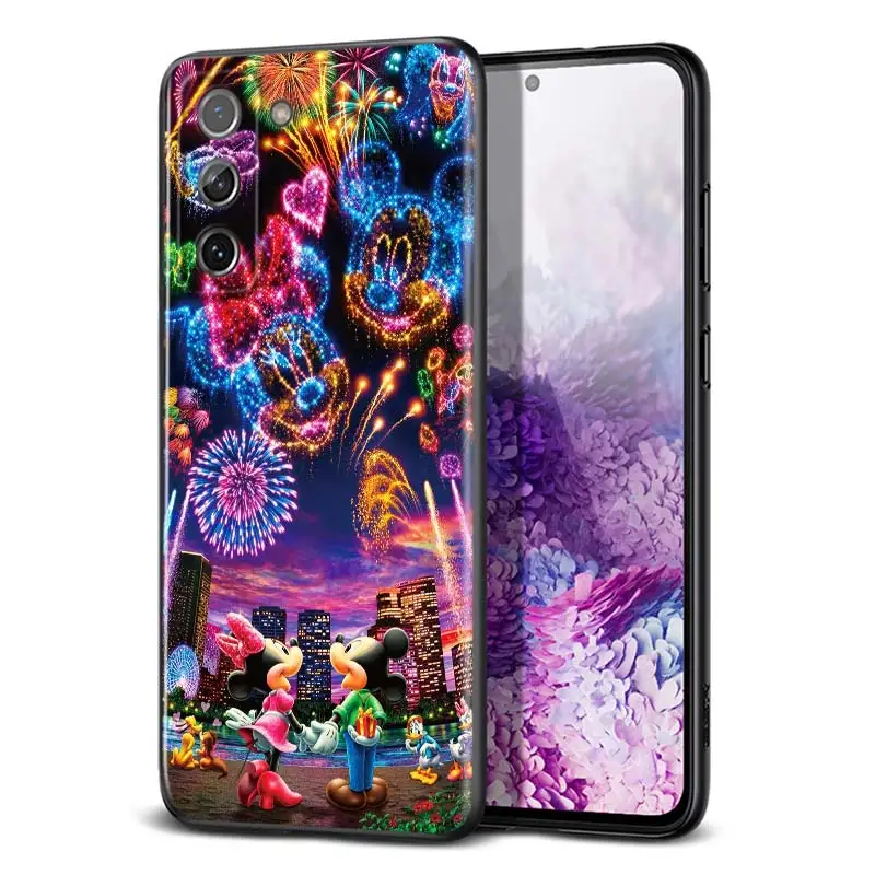 Mickey Minnie cute for Samsung Galaxy S22 S21 Ultra Plus Note 20 10 9 8  S10 S9 S8 S7 S6 Edge Plus Black Soft Phone Case