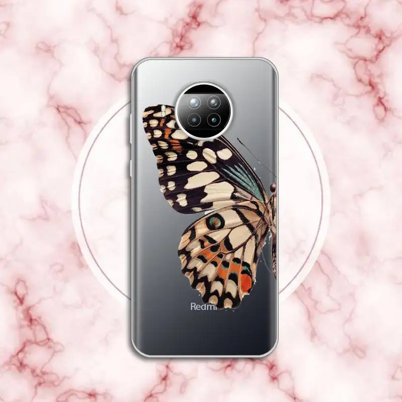 

Cute Butterfly Phone Case Transparent for xiaomi redmi note 8 9 9s 11 10t lite pro