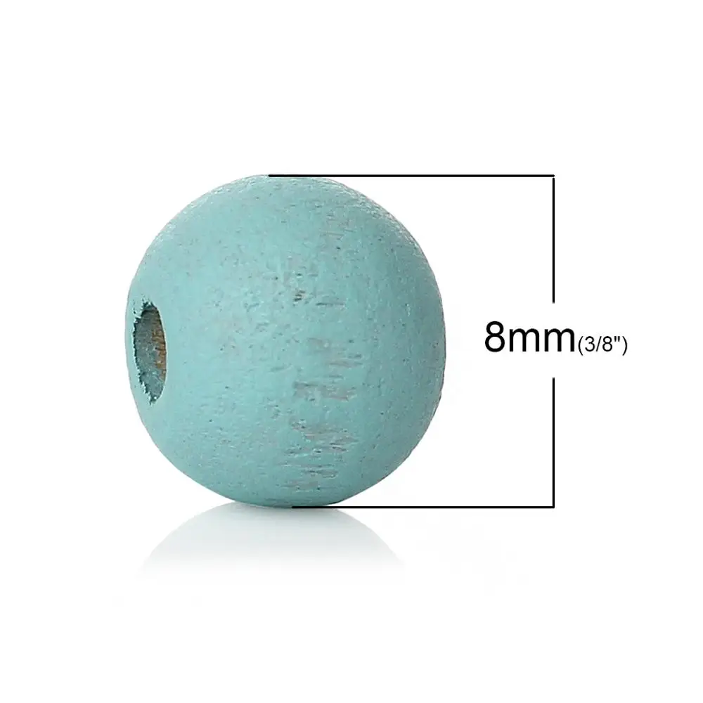 DoreenBeads сплошной цвет деревянные бусины Круглые Skyblue Цвет DIY Изготовление