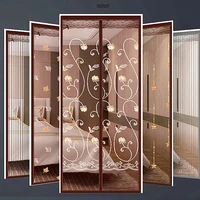 magnetic embroidery screen door curtain anti mosquito net fly insect screen mesh automatic closing custom size easy installation