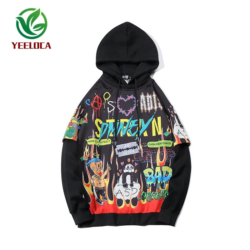 Осень-зима 2019 уличная мода для мужчин и женщин с принтом букв длинными рукавами