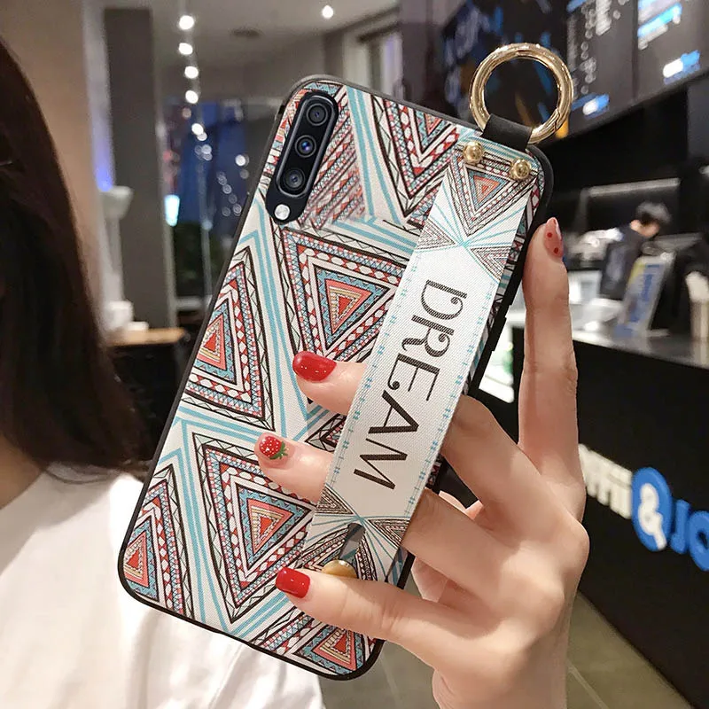 Прозрачный Матовый чехол с 3D рельефным цветком для samsung Galaxy S10e S9 S8 S10 Plus Note 8 9, ремешок на руку, мягкий чехол, роскошный чехол с подставкой - Цвет: Прозрачный