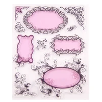 frame lace clear stamps transparent silicone stamp for diy scrapbooking paper card craft tools