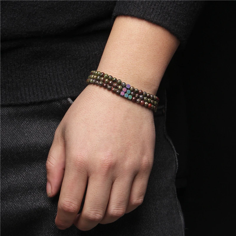 

3pcs/Lot Natural Black Blue Sodalite Lava Small Tiny Stone Beads Bracelet Jewelry For Women Men Homme Friendship Bracelet Gifts