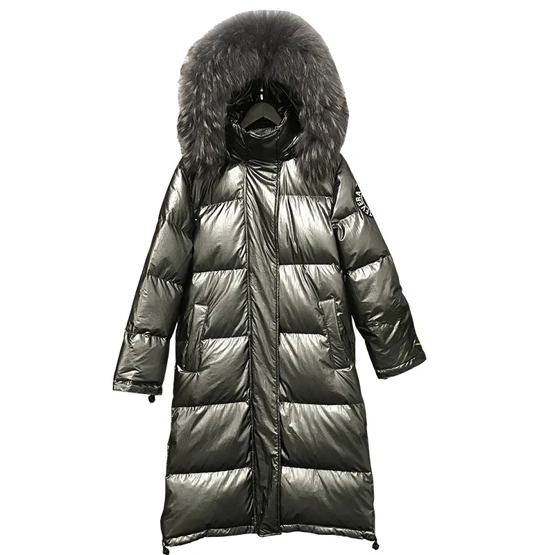 90% белые пуховики на утином пуху 2019 зимняя куртка для девочек плотное длинное