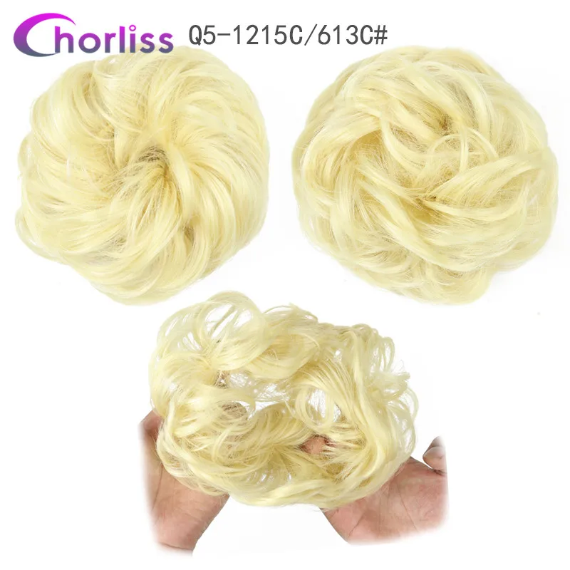 Синтетические кудрявые резинки для волос шиньон для женщин Chorliss Hair wrap Rope головной убор натуральный блонд коричневый поддельные волосы булочки аксессуары
