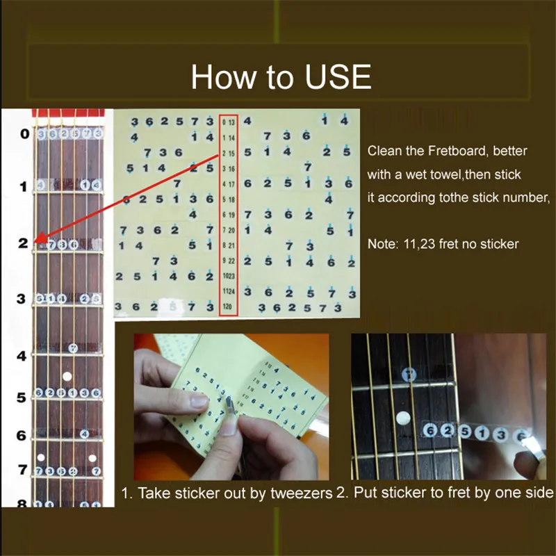 Акустическая Электрогитара записная книжка музыкальный стикер/стикерс на