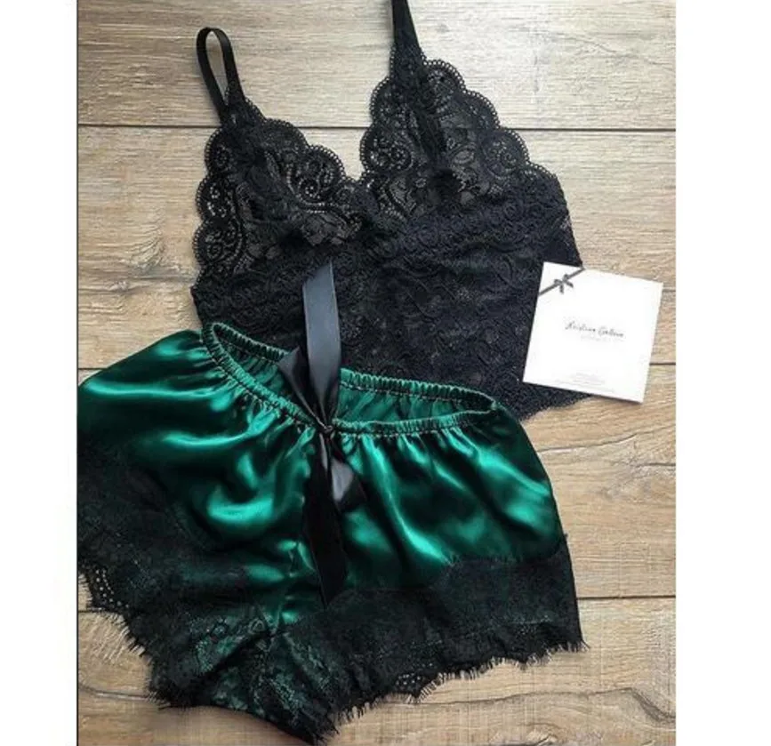 Новый женский пижамный комплект в горошек с V-образным вырезом | Женская одежда