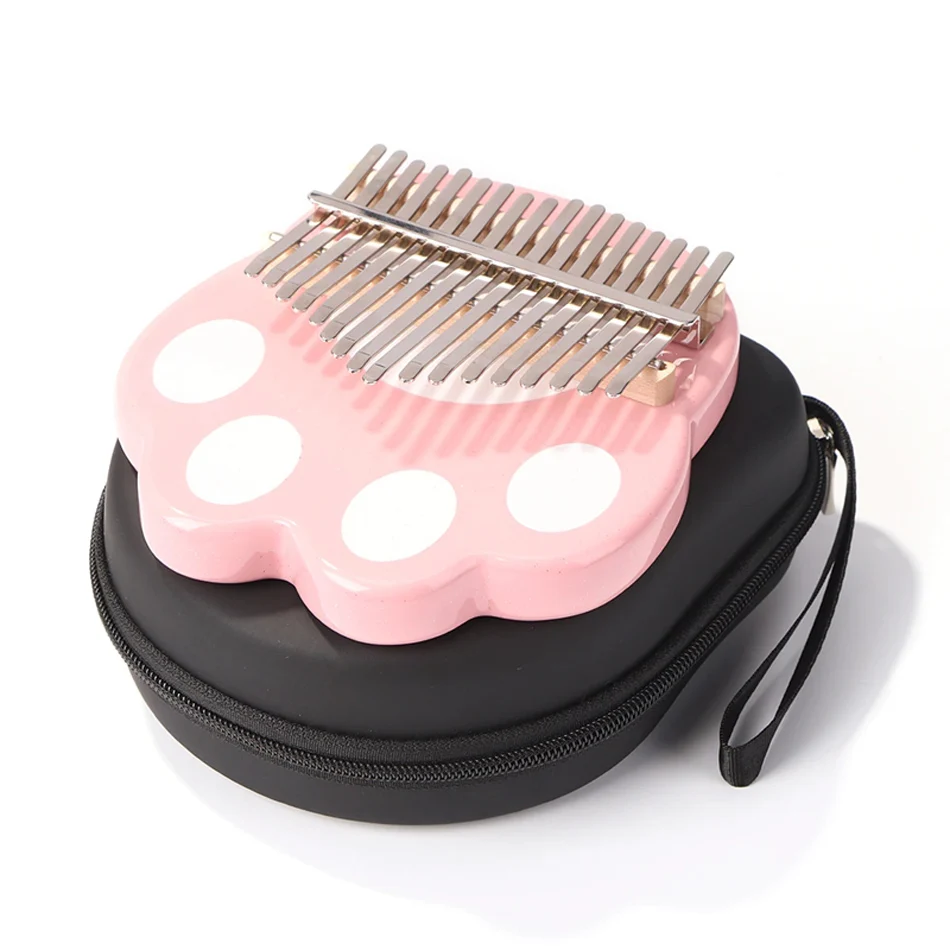 

17 Keys Kalimba Cat Paw Thumb Piano Acrylic Finger Piano with Tuning Hammer Portable Carry Bag Musical Gifts for Beginners