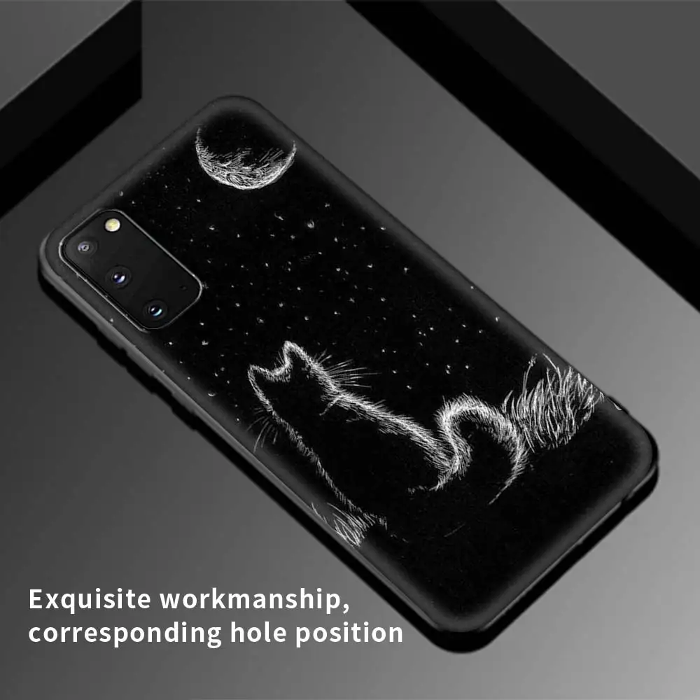 

Case For Samsung Galaxy A51 A71 A21s A31 A12 A41 A11 A72 A52 A32 5G A01 A91 A21 Black Shell Phone Covers Simple Cute
