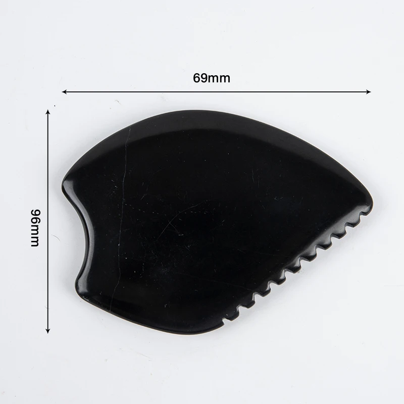 Массажер гуаша натуральный нефритовый для лица инструмент массажа расческа тела