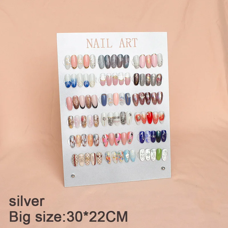 

Metal Fake Nail Tip Color Showing Shelf Nail Gel Polish Display Stand Titanium alloy Nail Color Display Board Professional Tool