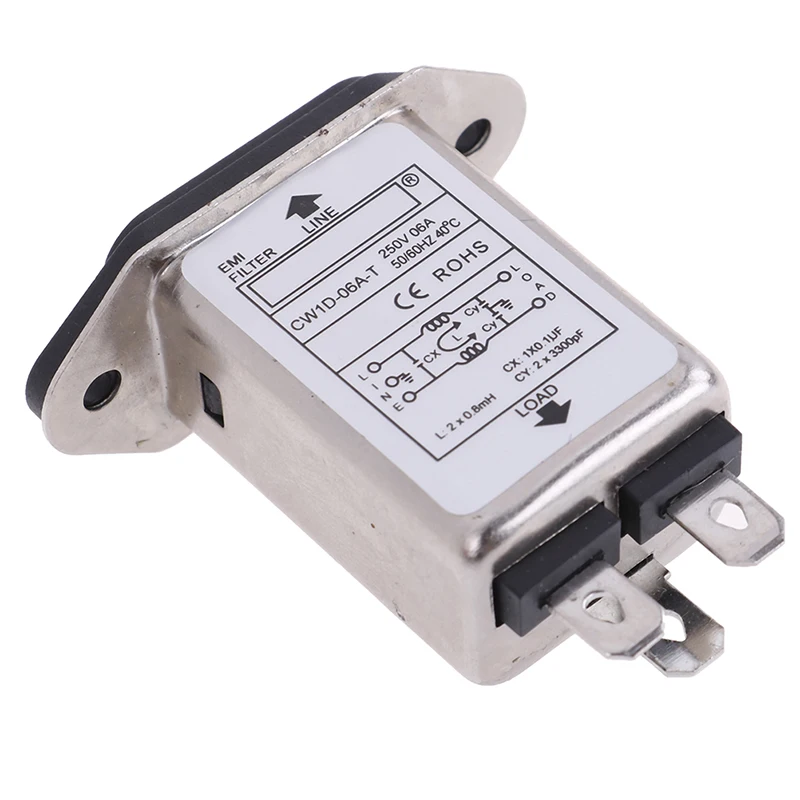 

New EMI RFI Filter AC 250V 6A 10A CW1D-6A-T CW1D-10A-T Suppressor Power Line Noise Filter