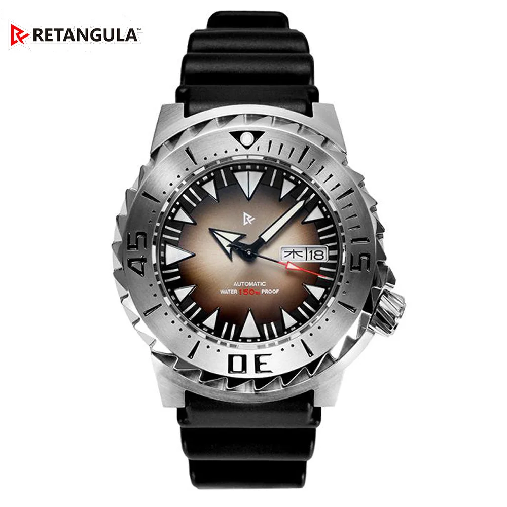 RETANGULA NH36 автоматические механические наручные часы для дайверов 150 м