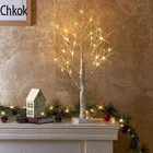 Украшение интерьера Chkok, светодиодные светильники на белое дерево, креативные светящиеся огни на дерево 60 см, украшение для празднивечерние, рождественское освещение