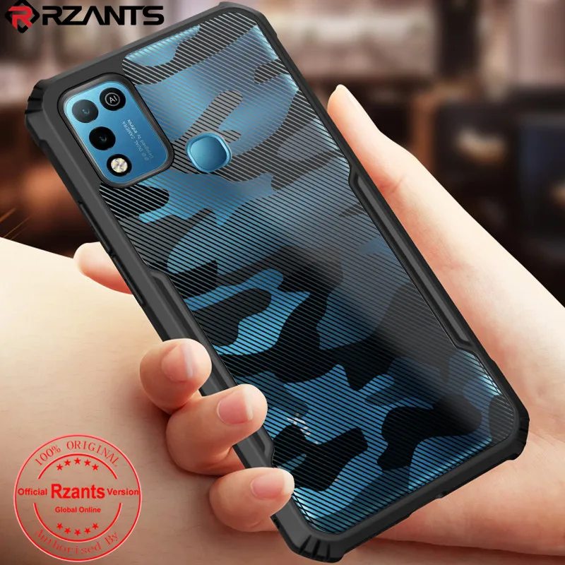 rzants for infinix hot 10 play case beetle camouflage airbag pumper shockproof casing transparent phone shell funda soft cover free global shipping